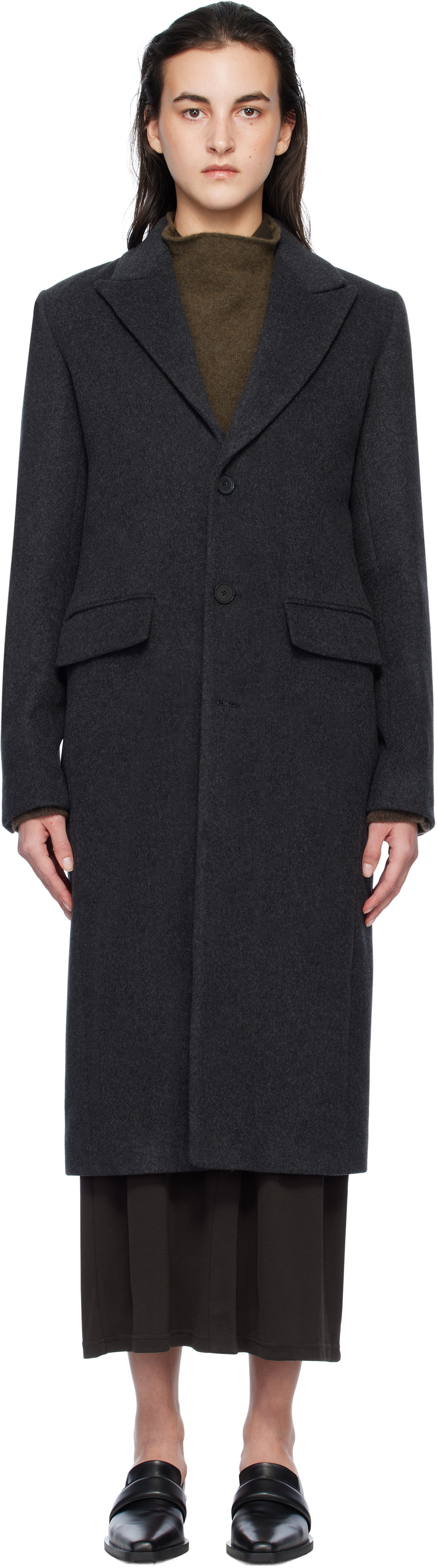 Filippa K Gray 93 Slim Wool Coat