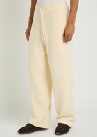 Picante Shaggy Textured Cotton-blend Sweatpants Ivory