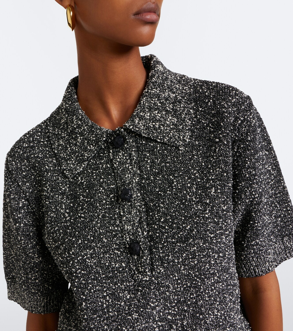 Róhe Cotton-blend bouclé polo sweater