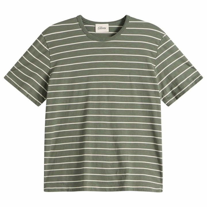 Photo: END. x Ronning Men's Striped T-Shirt in Sage Green Stripe