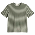 END. x Ronning Men's Striped T-Shirt in Sage Green Stripe