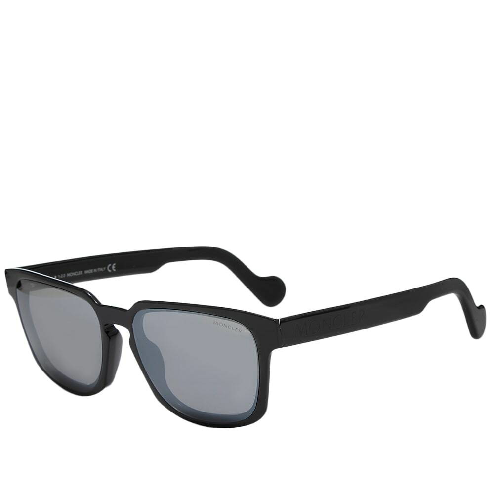Moncler Men's ML0171 Sunglasses in Shiny Black/Smoke Moncler