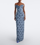 Markarian Rita floral cotton-blend bustier gown