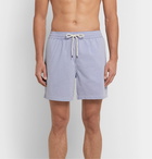 Polo Ralph Lauren - Traveler Mid-Length Striped Seersucker Swim Shorts - Blue