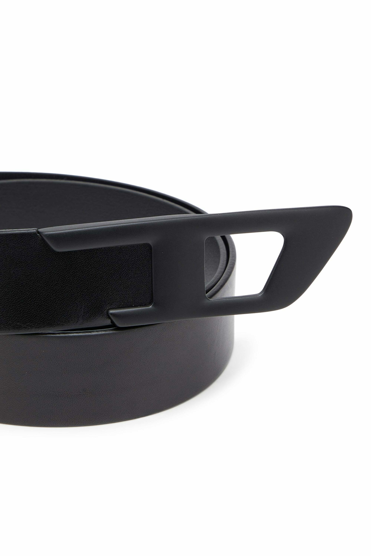 Diesel 4 cm leather belt with metal D buckle - Belts - Unisex - Black