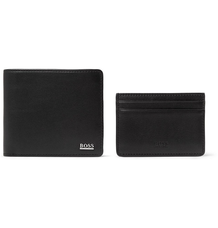 Photo: Hugo Boss - Leather Cardholder and Billfold Wallet Set - Black