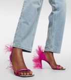 Area X Sergio Rossi Amazon feather-trimmed sandals
