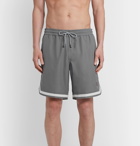 Brunello Cucinelli - Mid-Length Contrast-Trimmed Swim Shorts - Gray