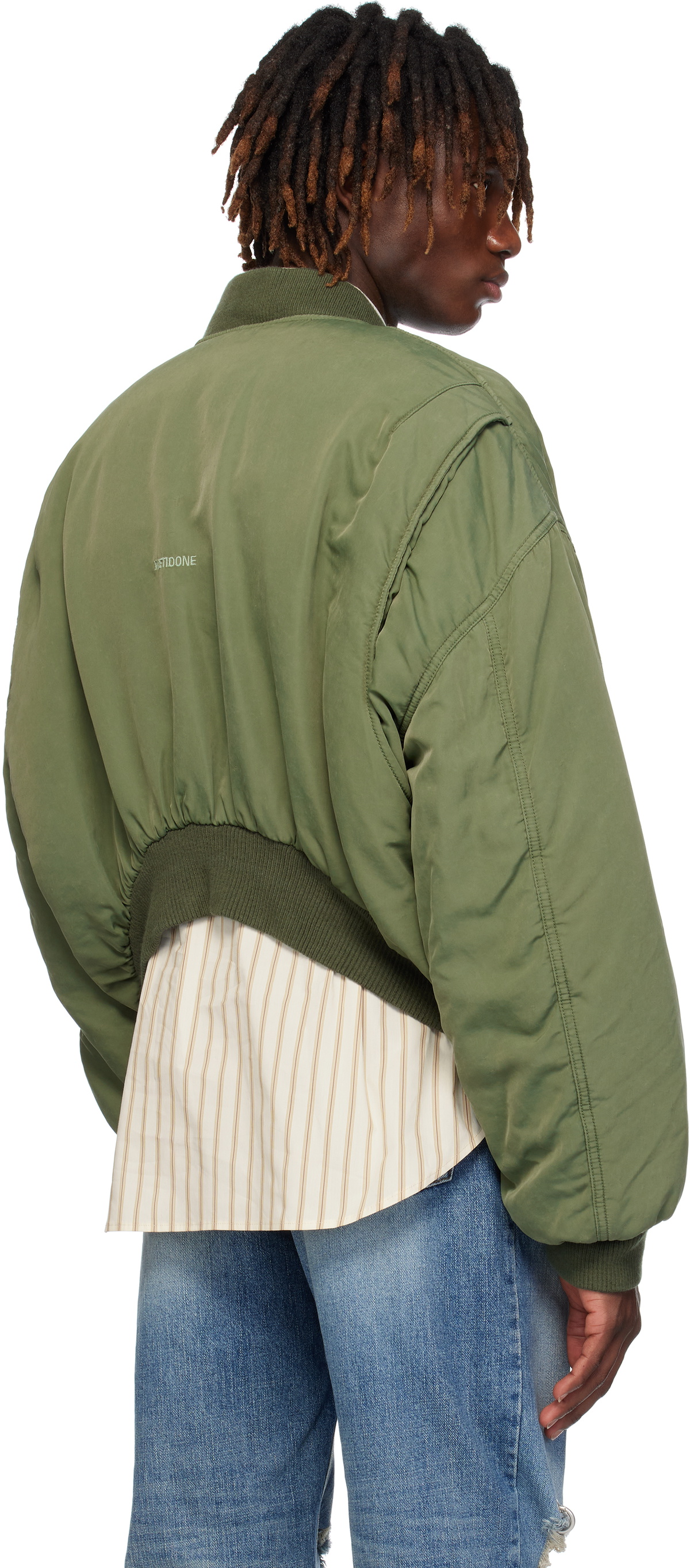 We11done Khaki Curved Bomber Jacket