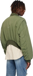 We11done Khaki Curved Bomber Jacket
