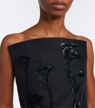 Carolina Herrera Embellished strapless silk bustier gown