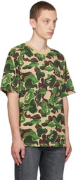 BAPE Green Art Camo Ape Head One Point T-Shirt