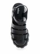 Melissa megan Black Sandals With Adjustable Buckle Closure And Cage Design In Tech Fabric Woman