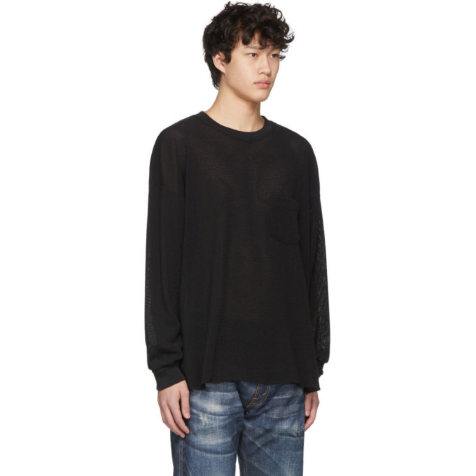 Remi Relief Black Waffle Long Sleeve T-Shirt Remi Relief