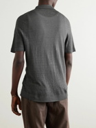 120% - Linen Polo Shirt - Gray