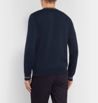 Lacoste - Stripe-Trimmed Cotton Sweater - Navy