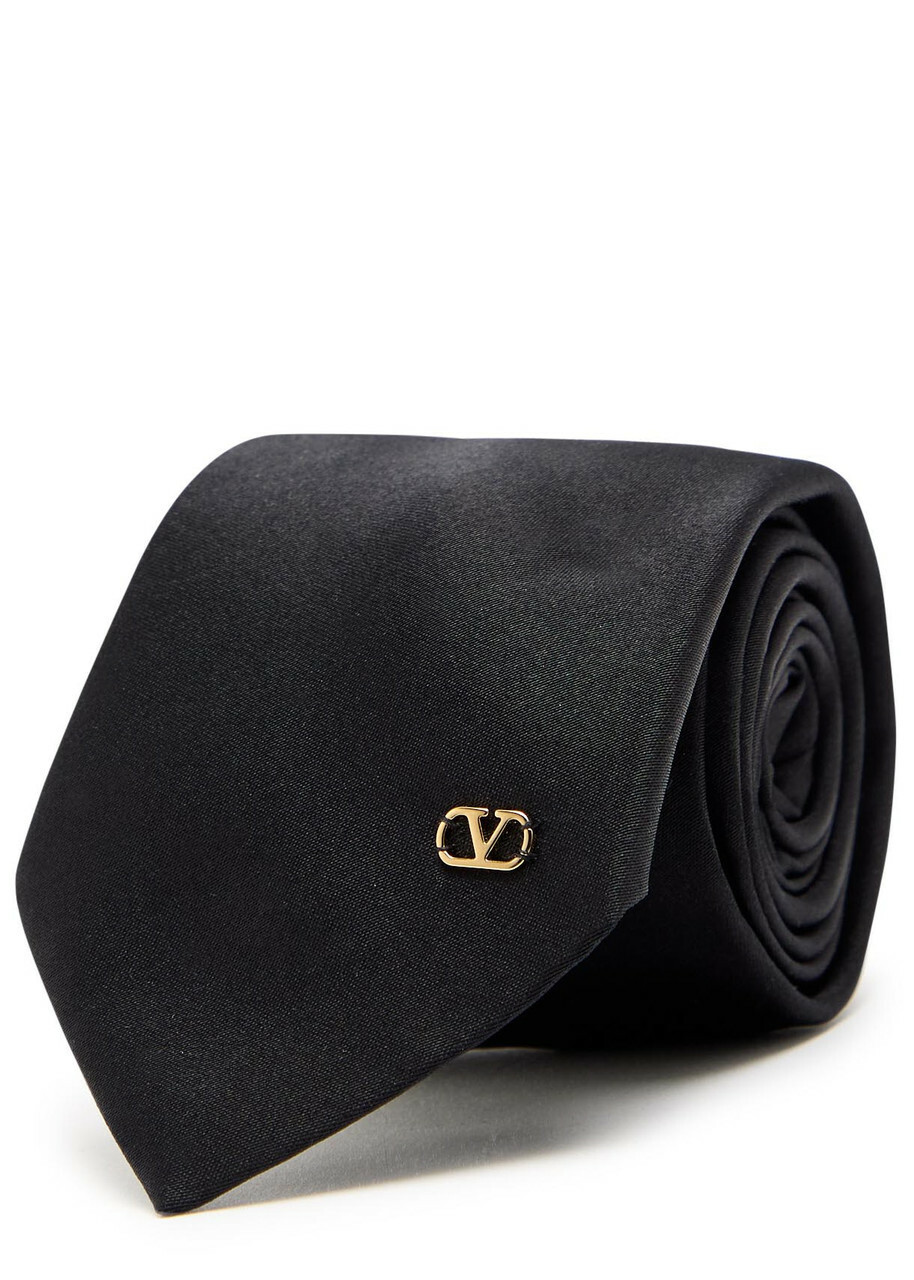 Valentino Garavani Vlogo Silk tie - Black - One Size