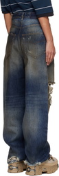 VETEMENTS Blue Trashed Jeans