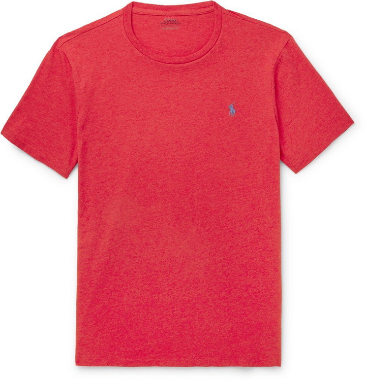 Photo: Polo Ralph Lauren - Slim-Fit Mélange Cotton-Jersey T-Shirt - Men - Red