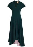 Roksanda Sapha Asymmetric Crepe Midi Dress Teal