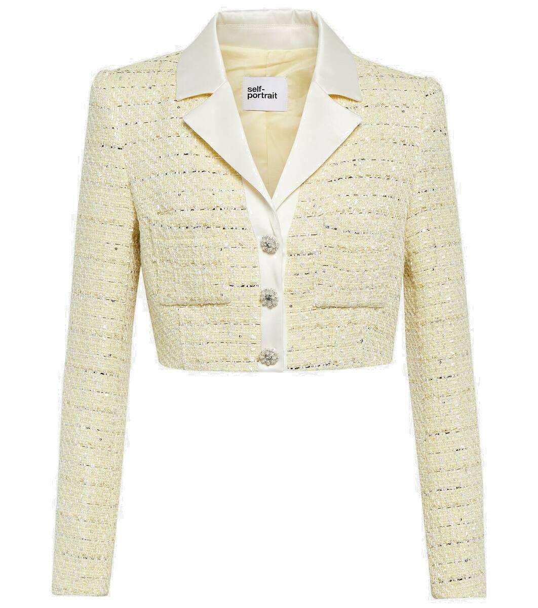 Self-Portrait Cropped bouclé jacket Self-Portrait