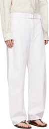 LEMAIRE White Twisted Belted Jeans