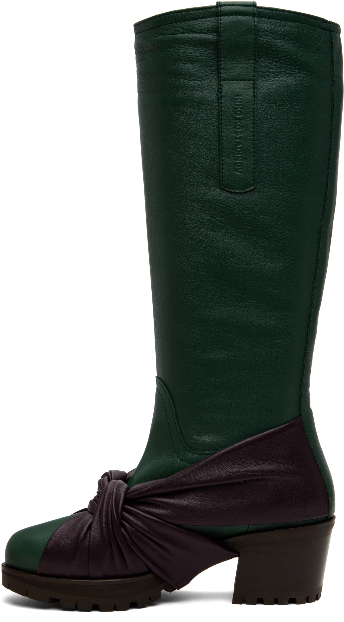 Kiko Kostadinov Green & Purple Knotted Riding Boots