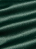 Golden Bear - Sukajan Leather-Trimmed Satin Bomber Jacket - Green
