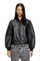Diesel Leather bomber jacket - Leather jackets Womens in Black