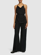 ST.AGNI Textured Silk Open Back Top