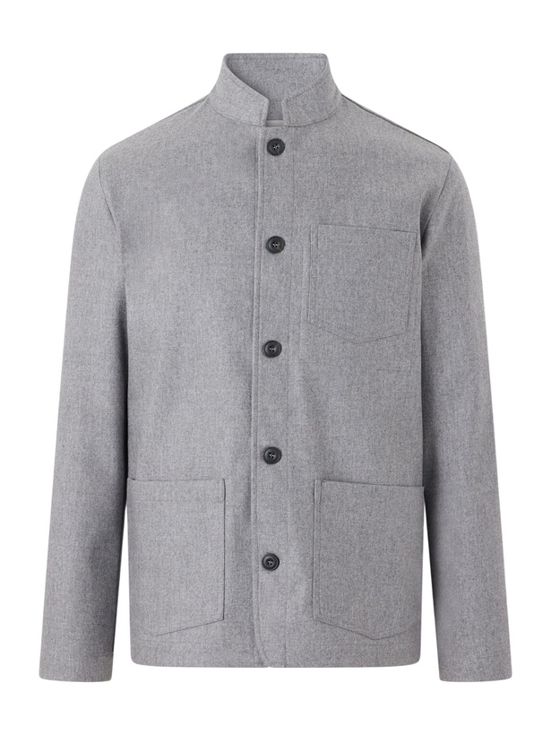 Photo: Altea - Pablo Wool-Blend Flannel Blouson Jacket - Gray