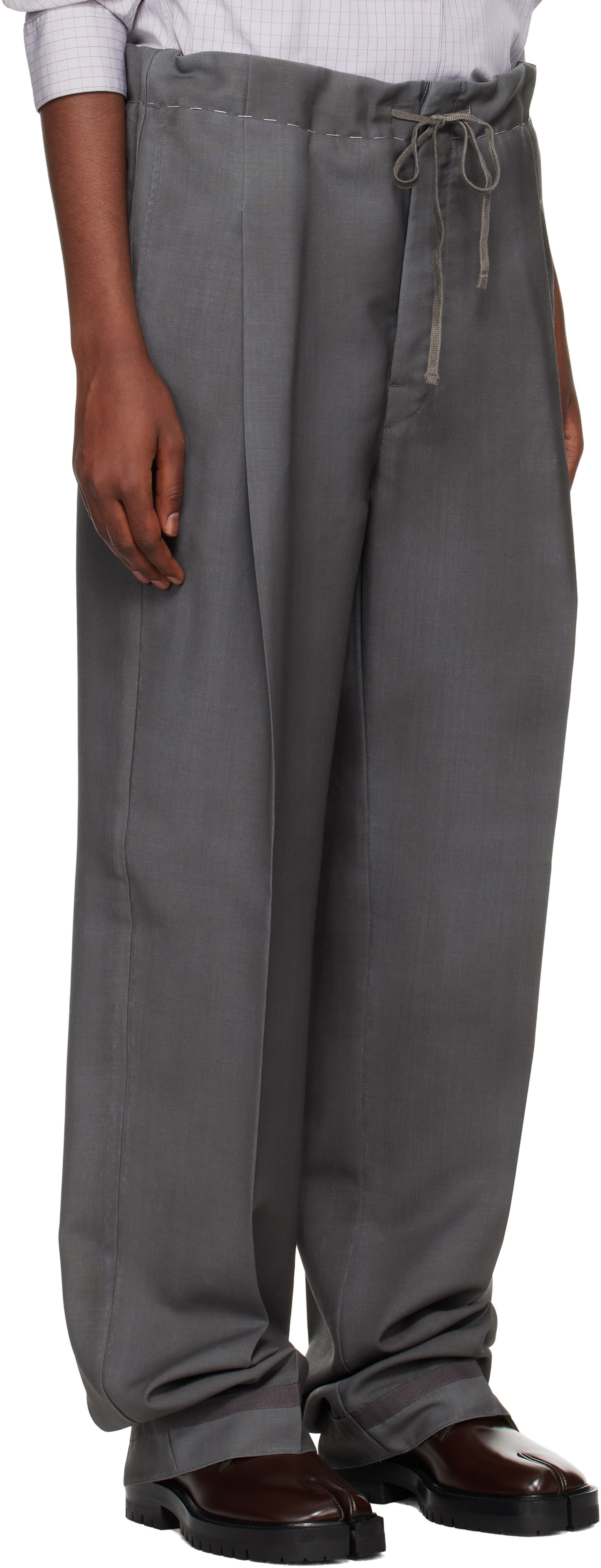 パンツ Maison Margiela Wool And Mohair Pants Maison Margiela Taupe Wool Mohair Trousers Maison Margiela