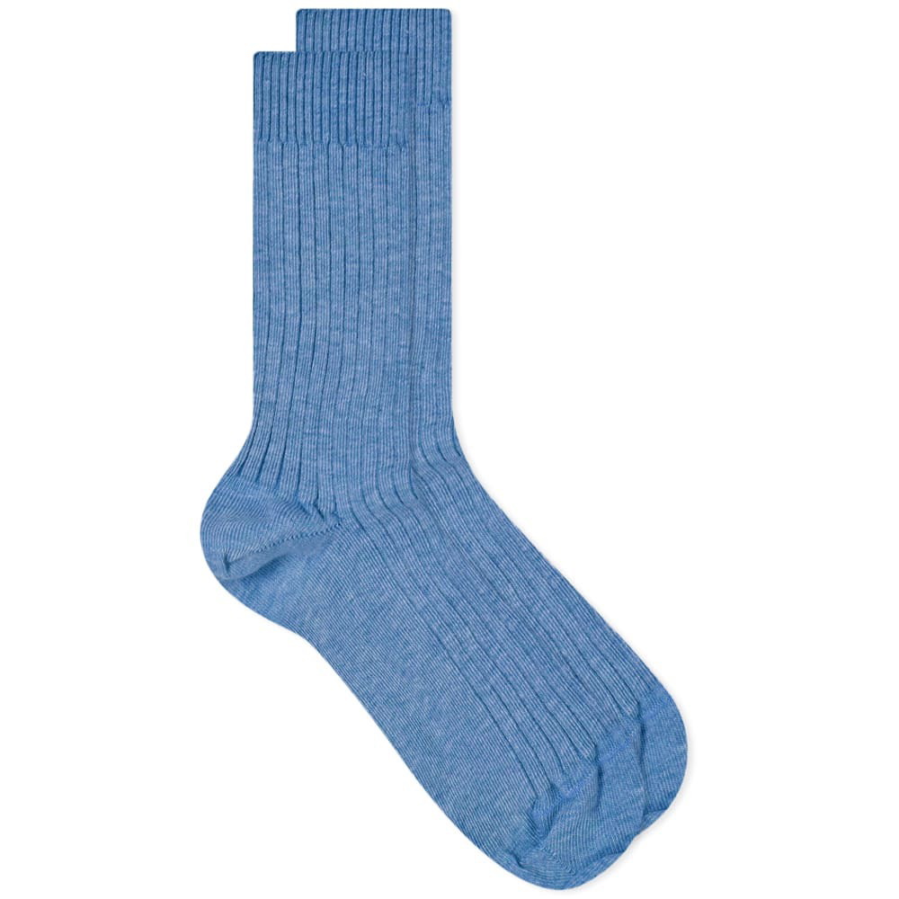 Baserange Women's Ribbed Ankle Sock in Alp Blue Baserange