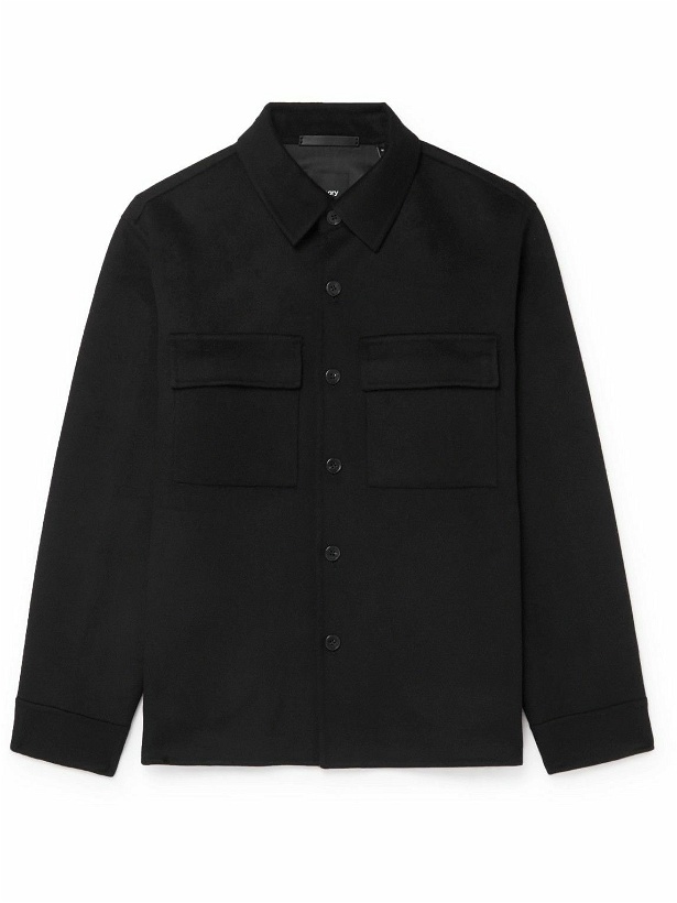 Photo: Theory - Justin Wool and Cashmere-Blend Shirt Jacket - Black