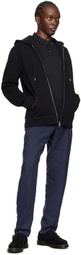Sunspel Black Loopback Zip Hoodie
