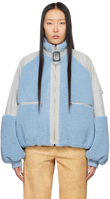 Photo: JW Anderson Blue & Gray Paneled Track Jacket