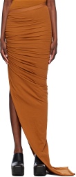 Rick Owens Orange Floor Length Maxi Skirt