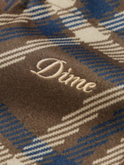 DIME - Logo-Embroidered Checked Flannel Shirt - Brown