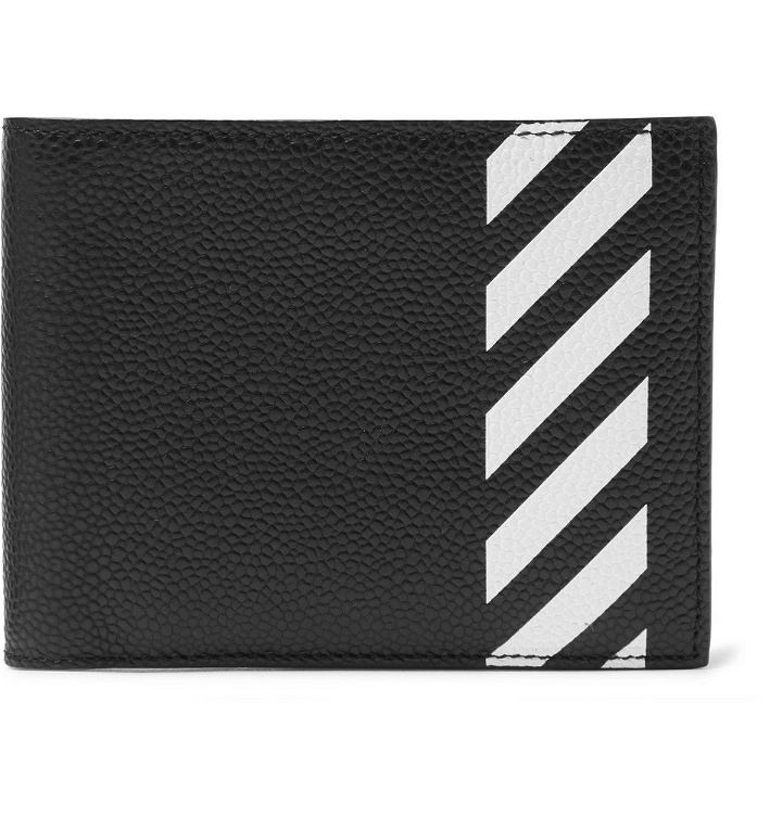 Photo: Off-White - Striped Pebble-Grain Leather Billfold Wallet - Men - Black