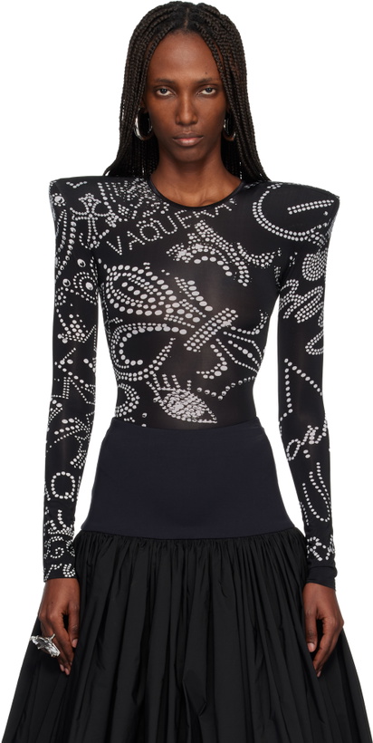 Photo: VAQUERA Black Shoulder Pad Bodysuit