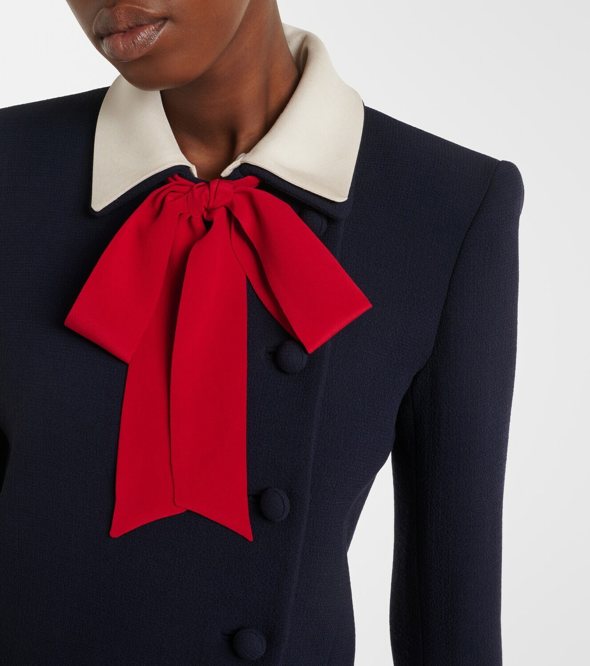 Valentino Tie-neck virgin wool jacket