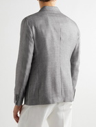 Giorgio Armani - Double-Breasted Silk and Cashmere-Blend Blazer - Gray