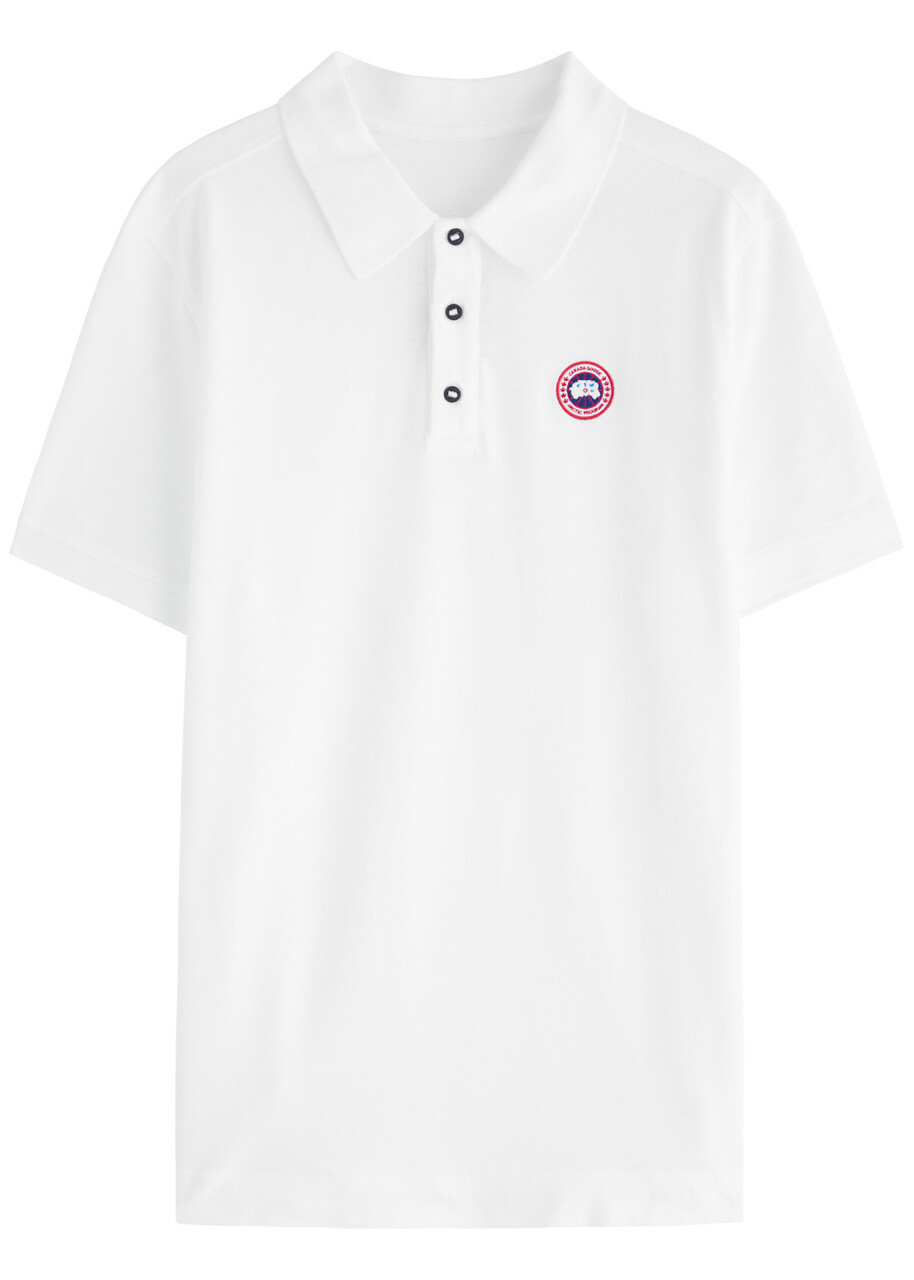 Canada Goose Beckley Logo Piqué Cotton Polo Shirt White
