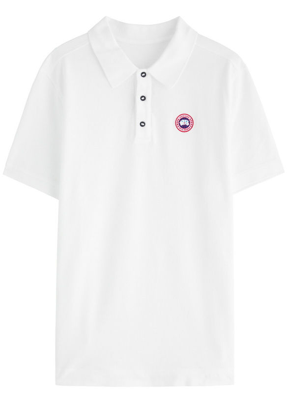 Photo: Canada Goose Beckley Logo Piqué Cotton Polo Shirt White
