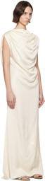 Kallmeyer Off-White Toma Draped Maxi Dress