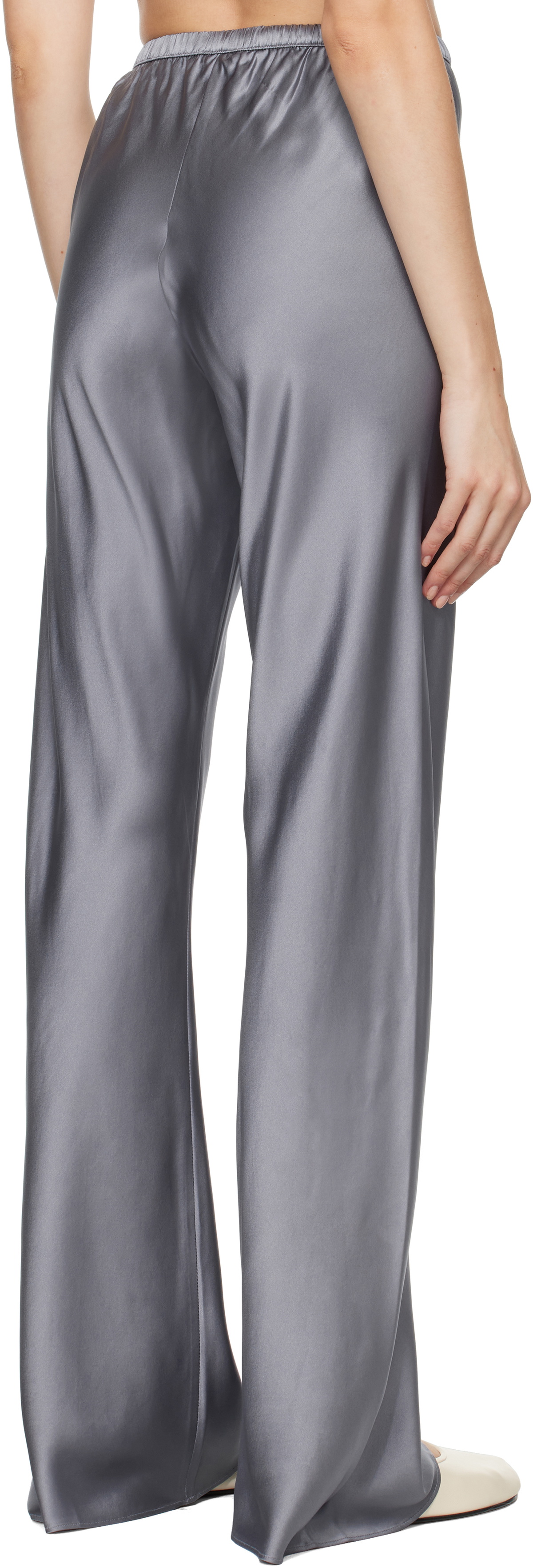 Silk Laundry Gray Bias Cut Lounge Pants