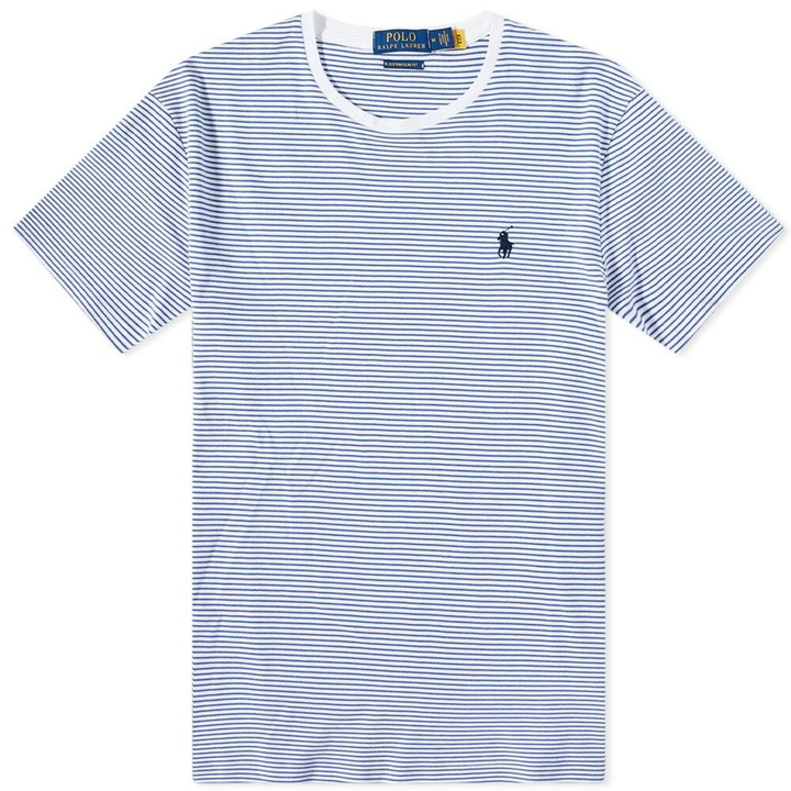 Photo: Polo Ralph Lauren Men's Striped T-Shirt in White/Royal Navy