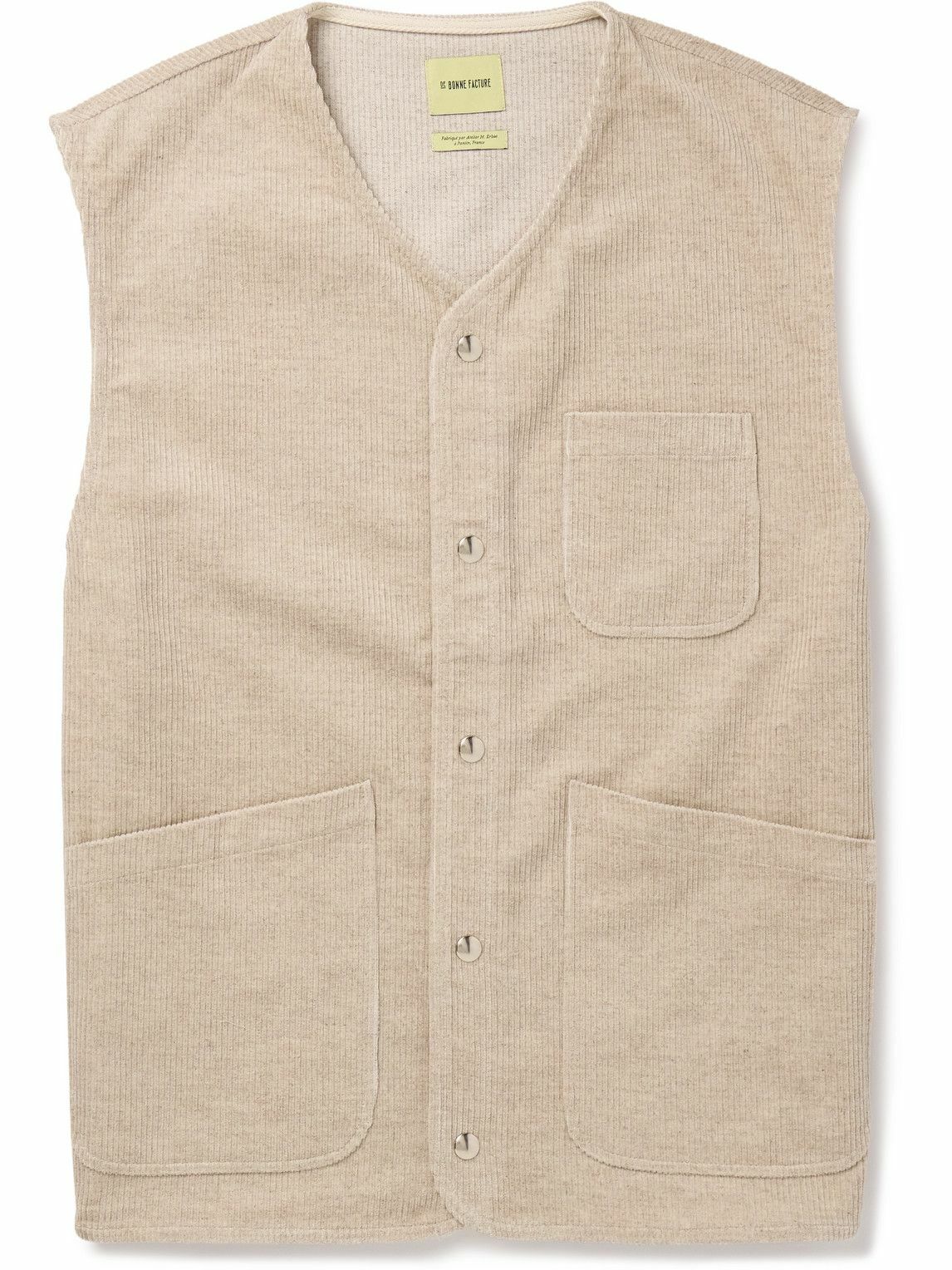 De Bonne Facture - Alpine Embroidered Boiled Wool-Fleece Gilet