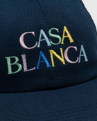 Casablanca Stacked Logo Embroidered Cap Blue - Mens - Caps