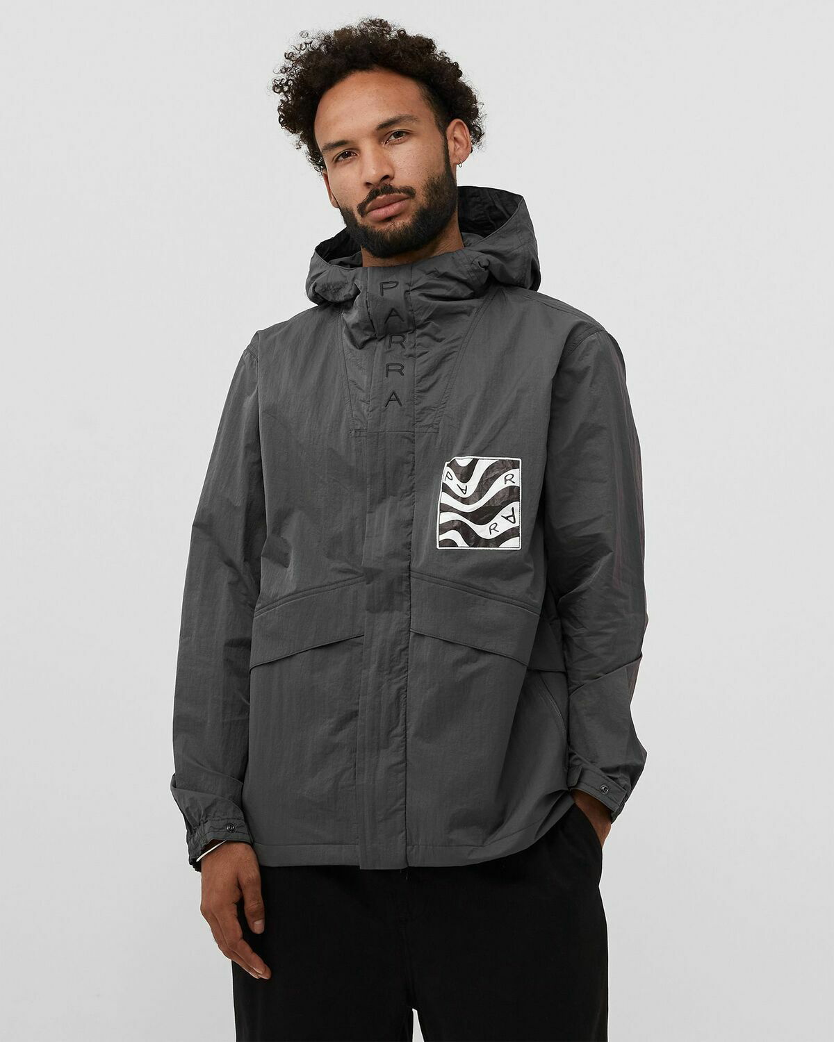 By Parra Distorted Logo Jacket Grey - Mens - Half Zips By Parra